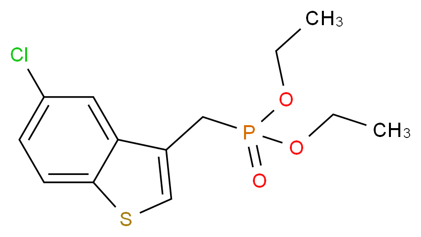 diethyl [(5-chloro-1-benzothiophen-3-yl)methyl]phosphonate_分子结构_CAS_862094-14-2