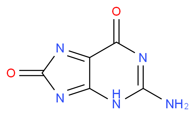 2-amino-6,8-dihydro-3H-purine-6,8-dione_分子结构_CAS_5614-64-2