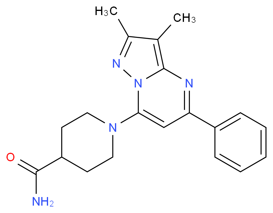 1-(2,3-dimethyl-5-phenylpyrazolo[1,5-a]pyrimidin-7-yl)-4-piperidinecarboxamide_分子结构_CAS_)