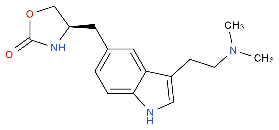 (4R)-4-({3-[2-(dimethylamino)ethyl]-1H-indol-5-yl}methyl)-1,3-oxazolidin-2-one_分子结构_CAS_139264-17-8