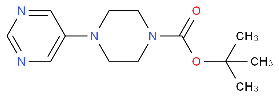 tert-butyl 4-(pyrimidin-5-yl)piperazine-1-carboxylate_分子结构_CAS_634468-96-5
