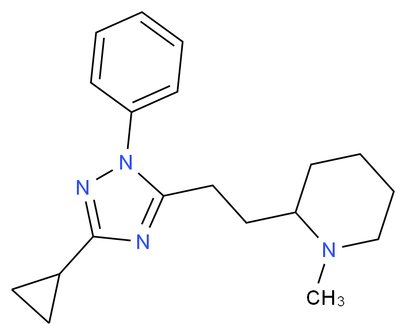 2-[2-(3-cyclopropyl-1-phenyl-1H-1,2,4-triazol-5-yl)ethyl]-1-methylpiperidine_分子结构_CAS_)