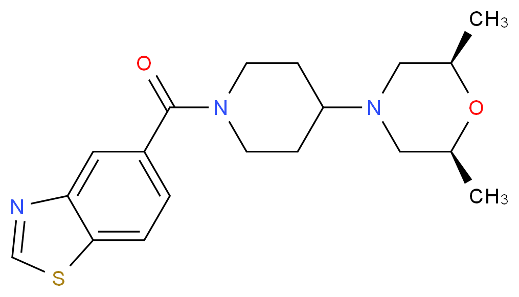 5-({4-[(2R*,6S*)-2,6-dimethyl-4-morpholinyl]-1-piperidinyl}carbonyl)-1,3-benzothiazole_分子结构_CAS_)
