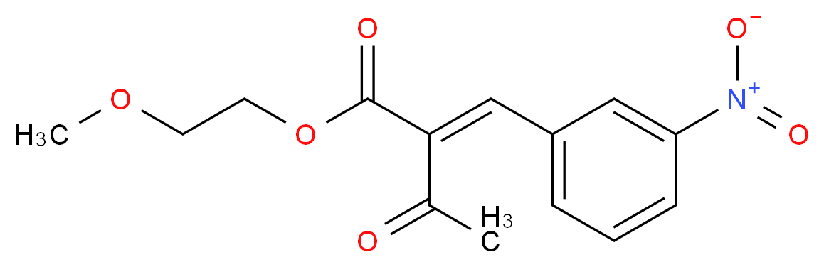 2-Methoxyethyl (2E)-2-acetyl-3-(3-nitrophenyl)-acrylate_分子结构_CAS_39562-22-6)