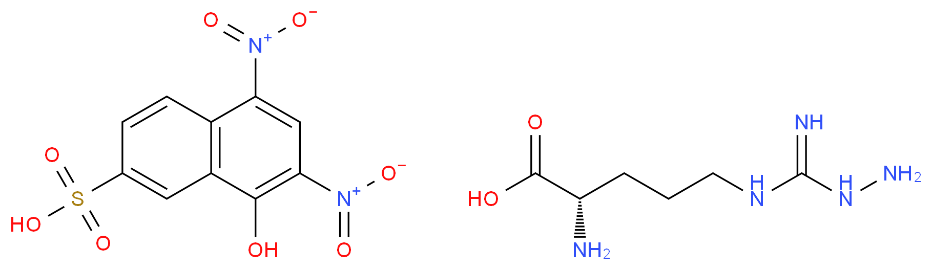 (2S)-2-amino-5-(3-aminocarbamimidamido)pentanoic acid; 8-hydroxy-5,7-dinitronaphthalene-2-sulfonic acid_分子结构_CAS_137361-06-9