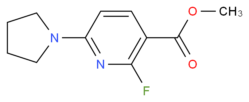 Methyl 2-fluoro-6-(pyrrolidin-1-yl)nicotinate_分子结构_CAS_)