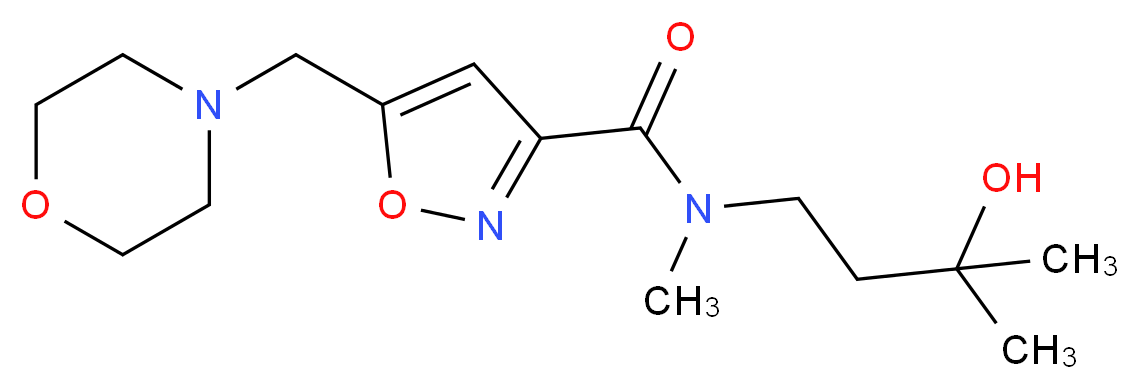 N-(3-hydroxy-3-methylbutyl)-N-methyl-5-(morpholin-4-ylmethyl)isoxazole-3-carboxamide_分子结构_CAS_)