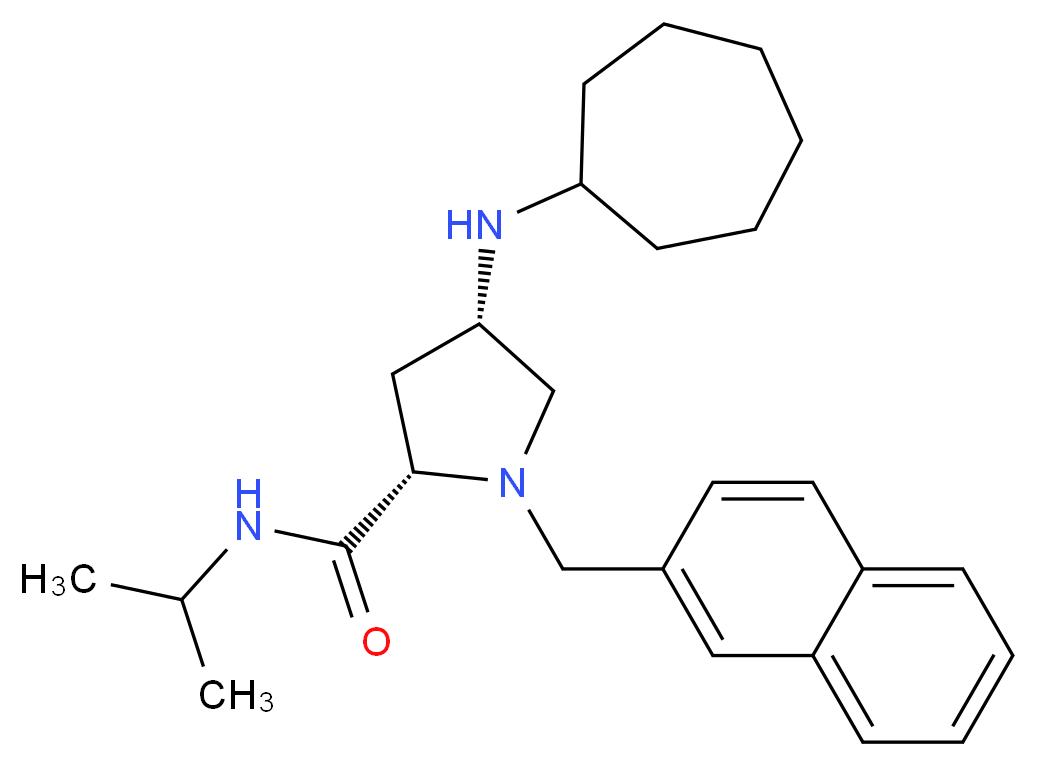 (4S)-4-(cycloheptylamino)-N-isopropyl-1-(2-naphthylmethyl)-L-prolinamide_分子结构_CAS_)