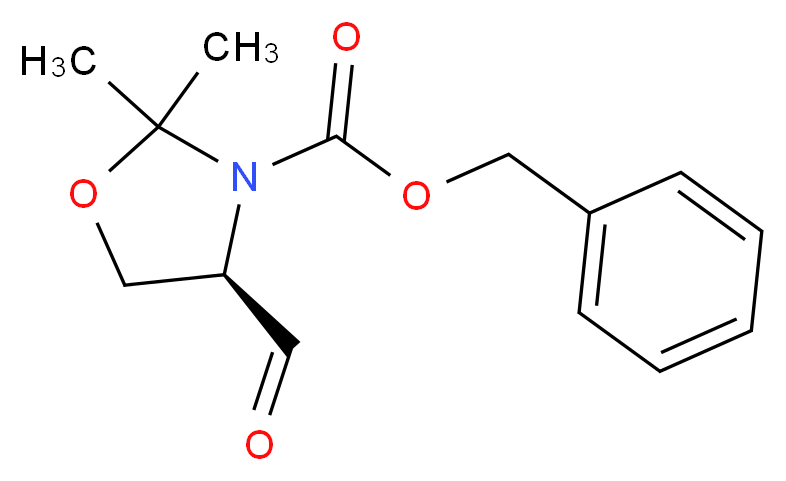 (R)-Benzyl 4-formyl-2,2-dimethyloxazolidine-3-carboxylate_分子结构_CAS_133464-37-6)