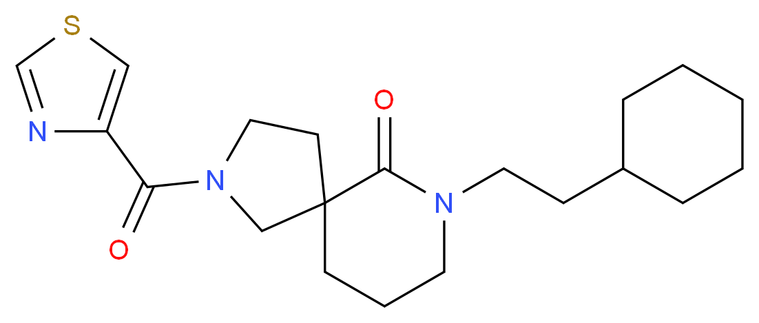 7-(2-cyclohexylethyl)-2-(1,3-thiazol-4-ylcarbonyl)-2,7-diazaspiro[4.5]decan-6-one_分子结构_CAS_)