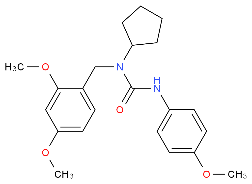 N-cyclopentyl-N-(2,4-dimethoxybenzyl)-N'-(4-methoxyphenyl)urea_分子结构_CAS_)