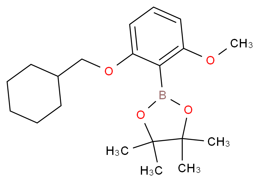 2-[2-(cyclohexylmethoxy)-6-methoxyphenyl]-4,4,5,5-tetramethyl-1,3,2-dioxaborolane_分子结构_CAS_1204580-87-9