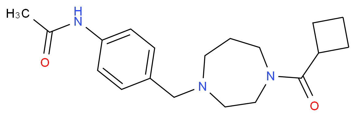 N-(4-{[4-(cyclobutylcarbonyl)-1,4-diazepan-1-yl]methyl}phenyl)acetamide_分子结构_CAS_)
