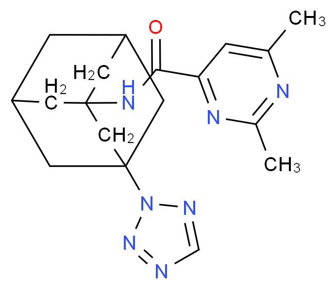 2,6-dimethyl-N-[3-(2H-tetrazol-2-yl)-1-adamantyl]pyrimidine-4-carboxamide_分子结构_CAS_)