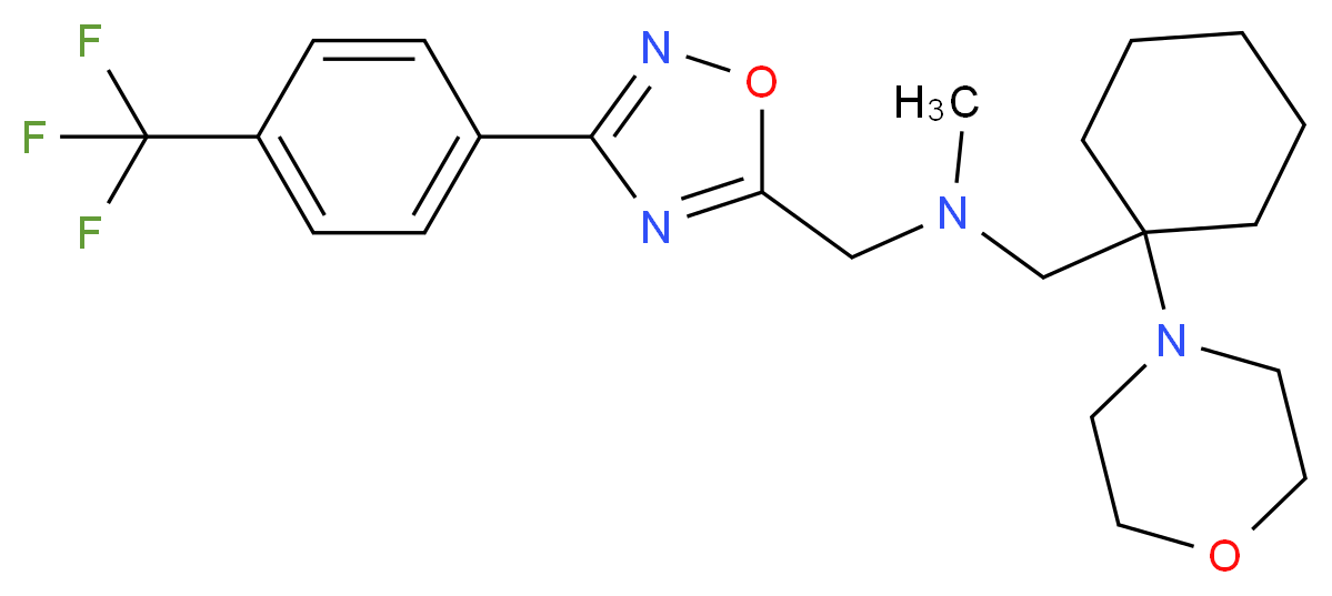 N-methyl-1-[1-(4-morpholinyl)cyclohexyl]-N-({3-[4-(trifluoromethyl)phenyl]-1,2,4-oxadiazol-5-yl}methyl)methanamine_分子结构_CAS_)
