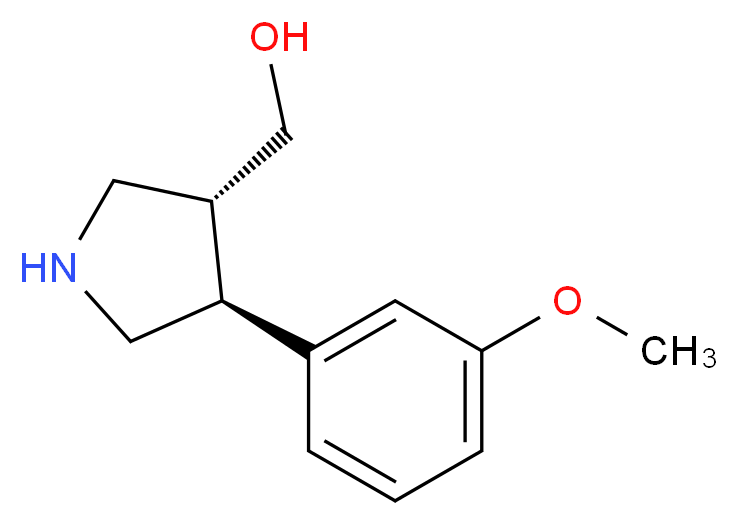 ((3R,4S)-4-(3-methoxyphenyl)pyrrolidin-3-yl)methanol_分子结构_CAS_)