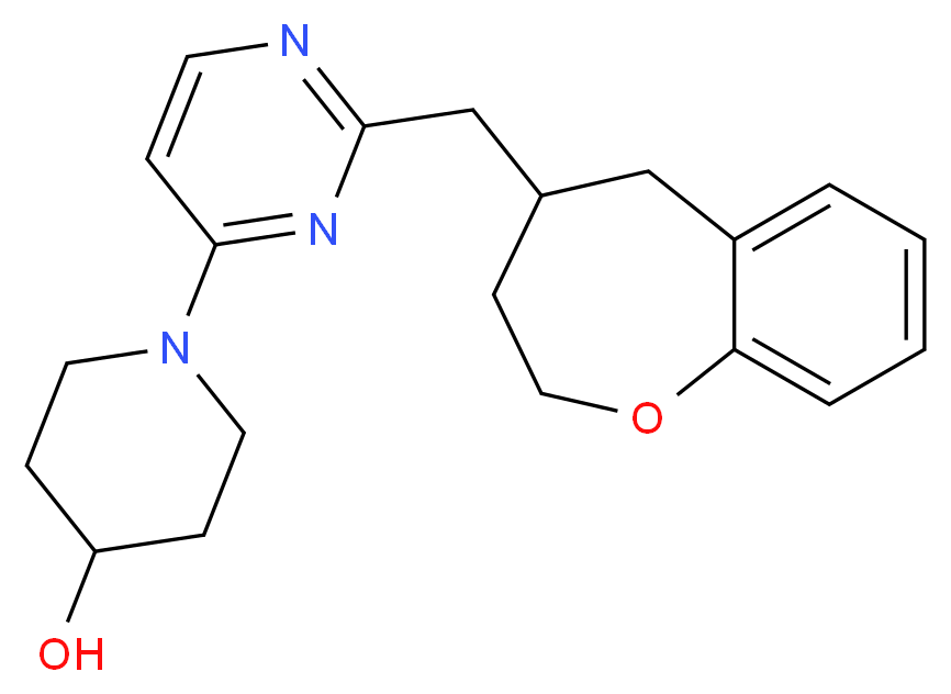 1-[2-(2,3,4,5-tetrahydro-1-benzoxepin-4-ylmethyl)pyrimidin-4-yl]piperidin-4-ol_分子结构_CAS_)