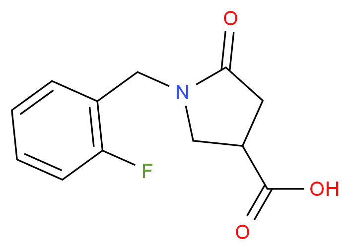 1-[(2-fluorophenyl)methyl]-5-oxopyrrolidine-3-carboxylic acid_分子结构_CAS_845546-24-9