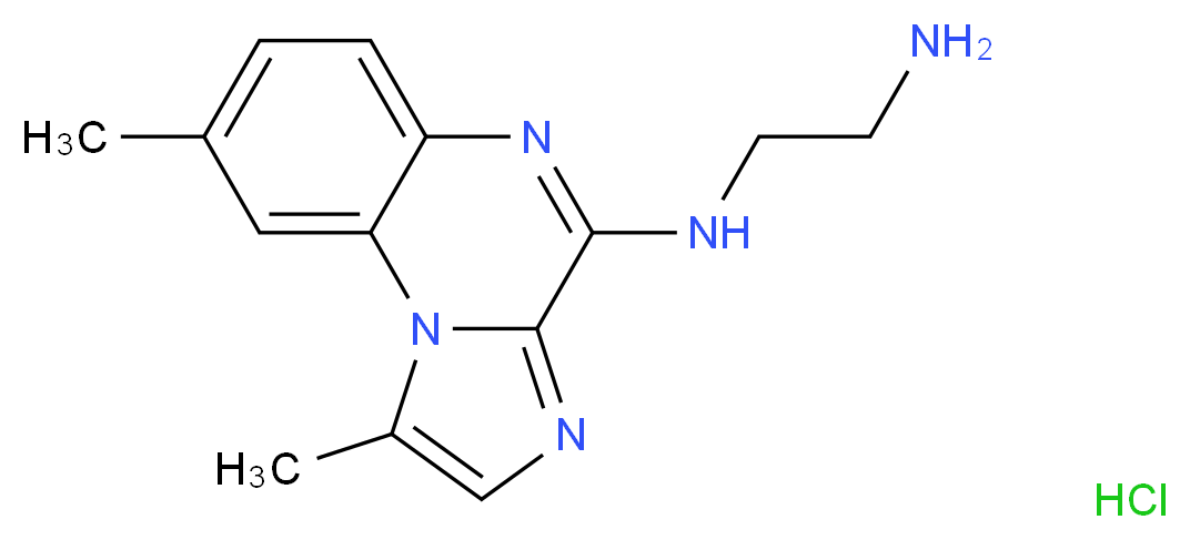 N-(2-aminoethyl)-1,8-dimethylimidazo[1,2-a]quinoxalin-4-amine hydrochloride_分子结构_CAS_547757-23-3