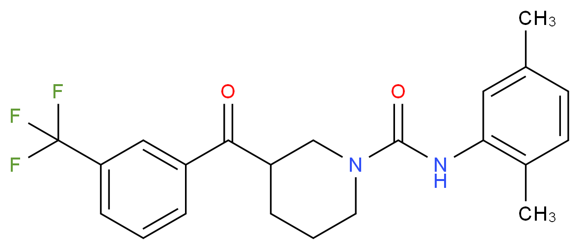 N-(2,5-dimethylphenyl)-3-[3-(trifluoromethyl)benzoyl]-1-piperidinecarboxamide_分子结构_CAS_)