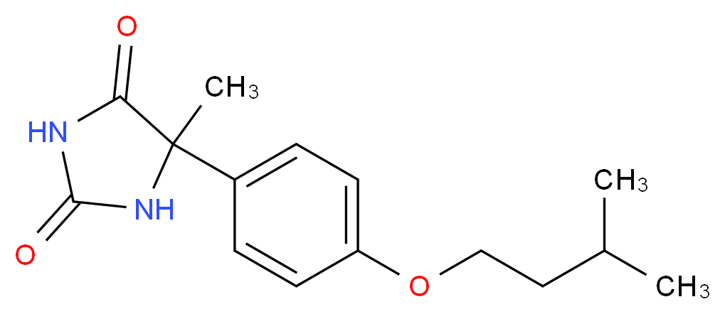 5-methyl-5-[4-(3-methylbutoxy)phenyl]imidazolidine-2,4-dione_分子结构_CAS_68524-21-0)