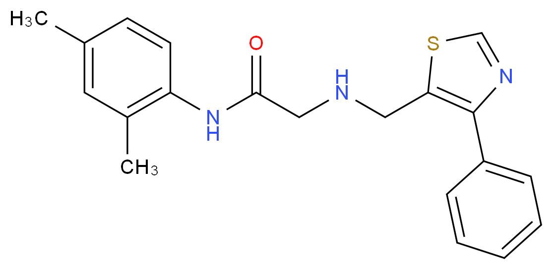 N-(2,4-dimethylphenyl)-2-{[(4-phenyl-1,3-thiazol-5-yl)methyl]amino}acetamide_分子结构_CAS_)