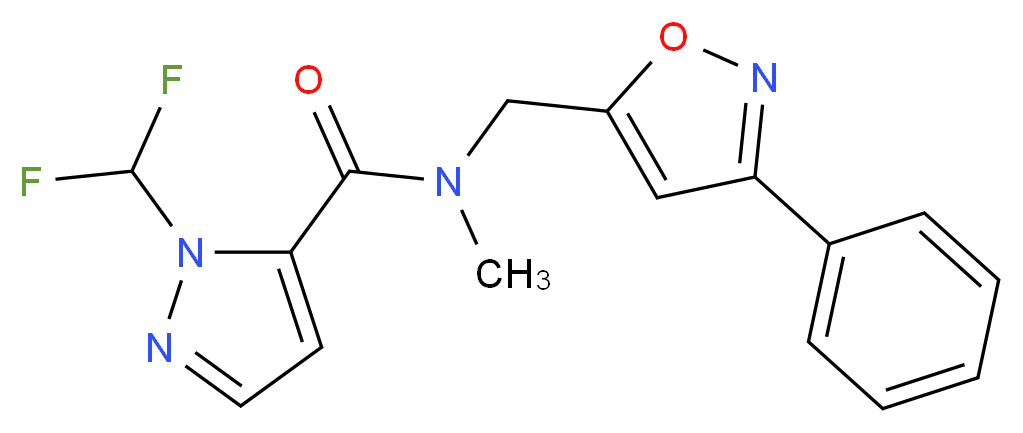 1-(difluoromethyl)-N-methyl-N-[(3-phenyl-5-isoxazolyl)methyl]-1H-pyrazole-5-carboxamide_分子结构_CAS_)