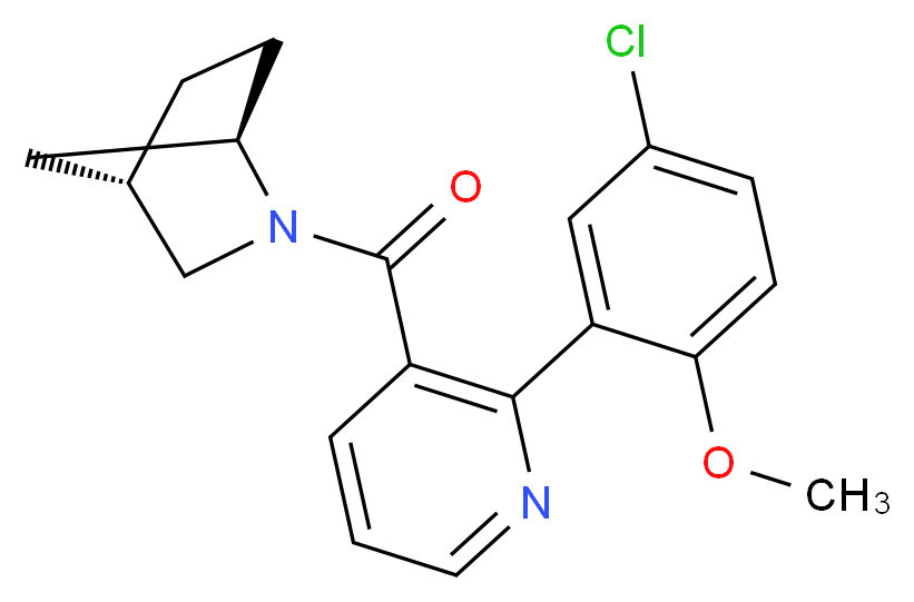 (1R*,4S*)-2-{[2-(5-chloro-2-methoxyphenyl)pyridin-3-yl]carbonyl}-2-azabicyclo[2.2.1]heptane_分子结构_CAS_)