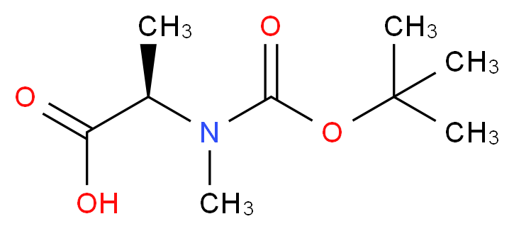 (2R)-2-{[(tert-butoxy)carbonyl](methyl)amino}propanoic acid_分子结构_CAS_19914-38-6