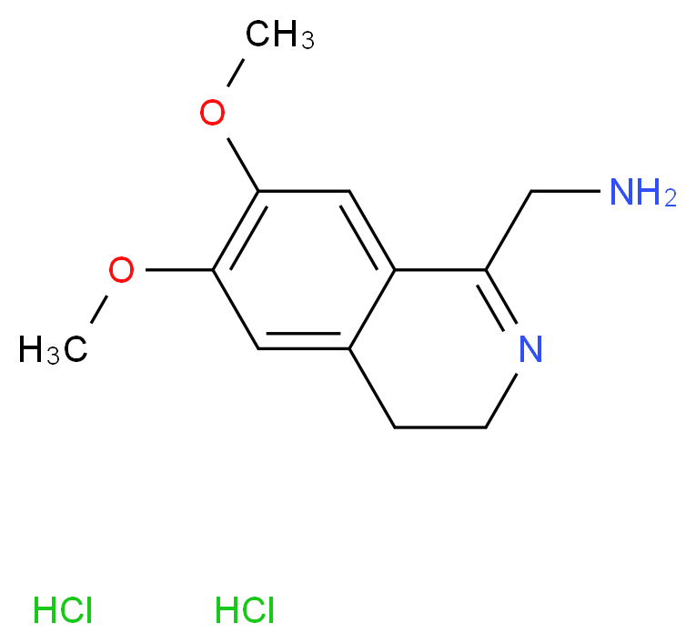1-(AMINOMETHYL)-3,4-DIHYDRO-6,7-DIMETHOXY-ISOQUINOLINE DIHYDROCHLORIDE_分子结构_CAS_92788-84-6)