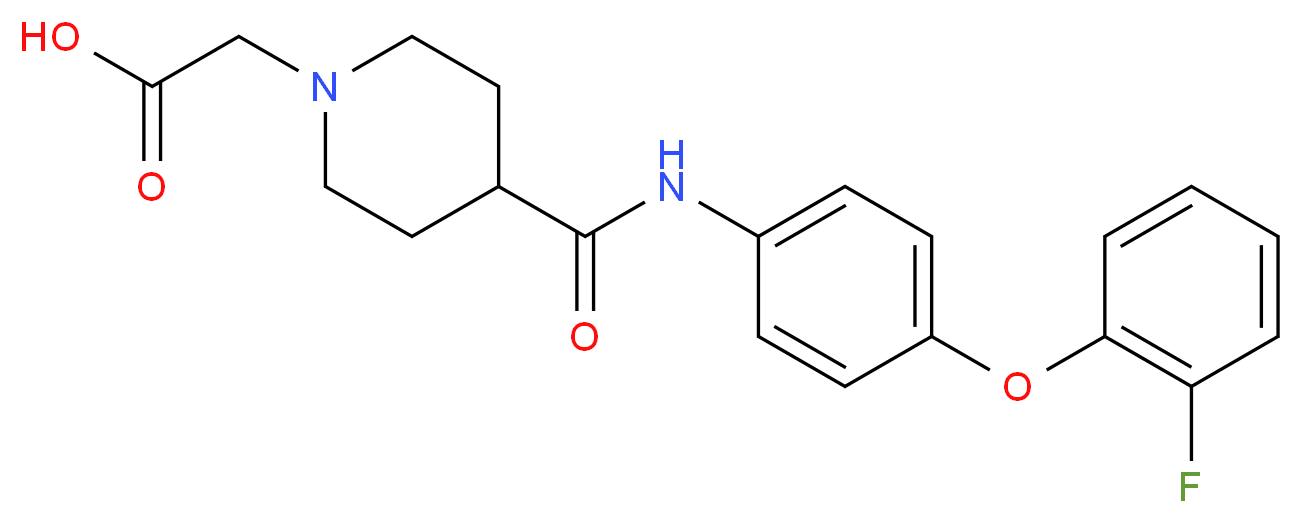[4-({[4-(2-fluorophenoxy)phenyl]amino}carbonyl)piperidin-1-yl]acetic acid_分子结构_CAS_)