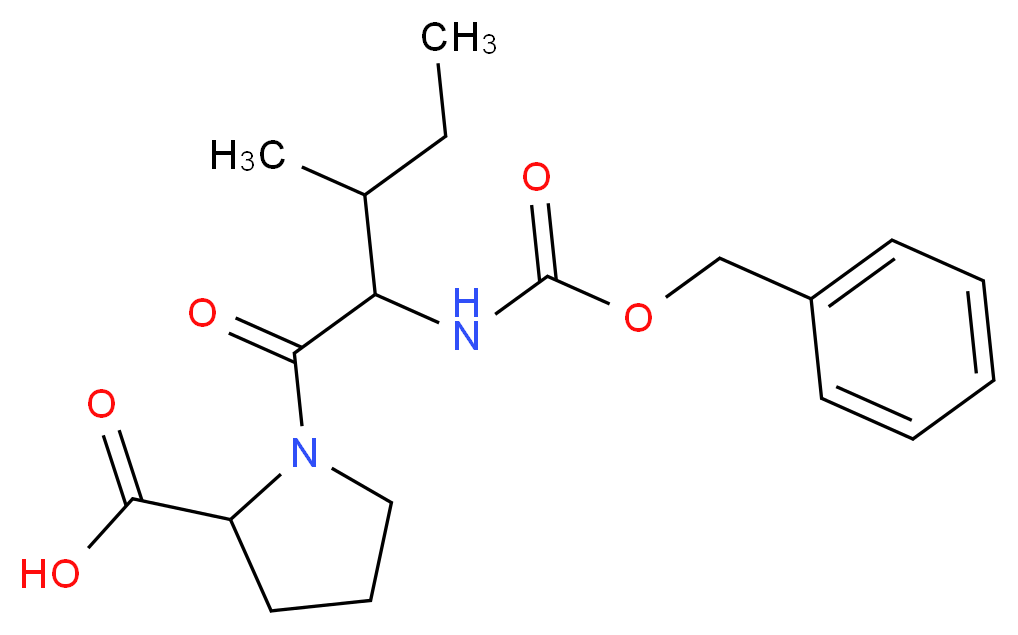 1-(2-{[(benzyloxy)carbonyl]amino}-3-methylpentanoyl)pyrrolidine-2-carboxylic acid_分子结构_CAS_13211-37-5