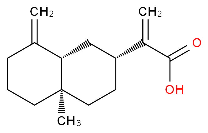 2-[(2R,4aR,8aS)-4a-methyl-8-methylidene-decahydronaphthalen-2-yl]prop-2-enoic acid_分子结构_CAS_3650-43-9