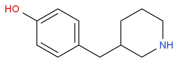 4-[(piperidin-3-yl)methyl]phenol_分子结构_CAS_955315-07-8