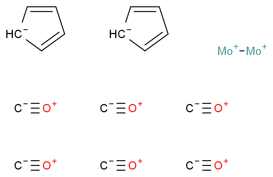 bis(cyclopenta-2,4-dien-1-ide); dimolybdenumbis(ylium); hexakis(methanidylidyneoxidanium)_分子结构_CAS_12091-64-4