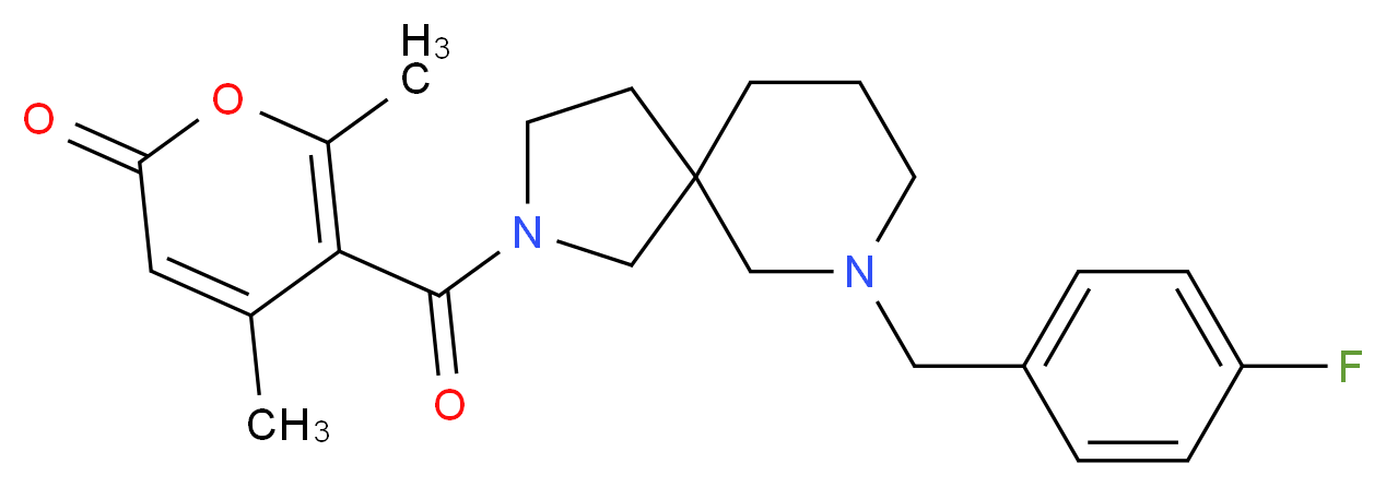 5-{[7-(4-fluorobenzyl)-2,7-diazaspiro[4.5]dec-2-yl]carbonyl}-4,6-dimethyl-2H-pyran-2-one_分子结构_CAS_)
