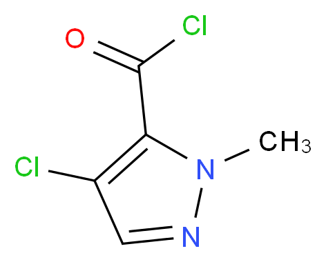 4-Chloro-1-methyl-1H-pyrazole-5-carbonyl chloride_分子结构_CAS_157142-50-2)