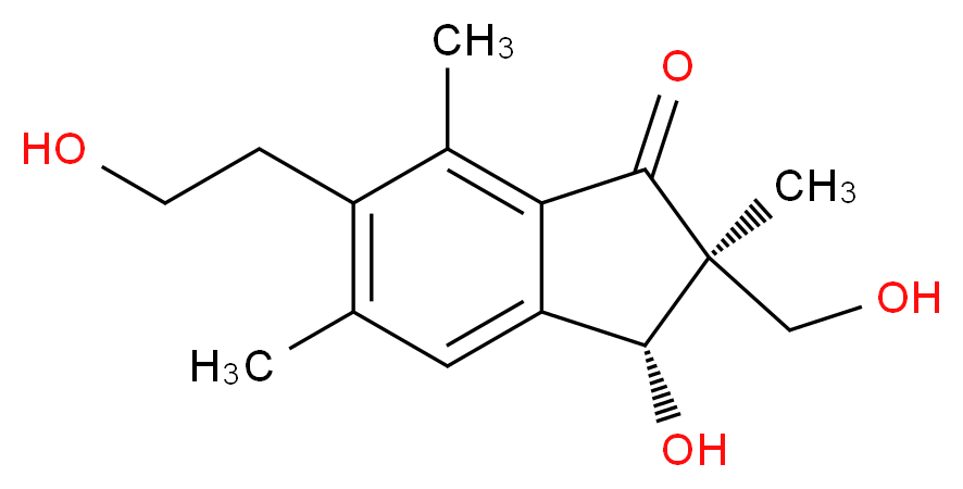 (2S,3R)-3-hydroxy-6-(2-hydroxyethyl)-2-(hydroxymethyl)-2,5,7-trimethyl-2,3-dihydro-1H-inden-1-one_分子结构_CAS_52611-75-3