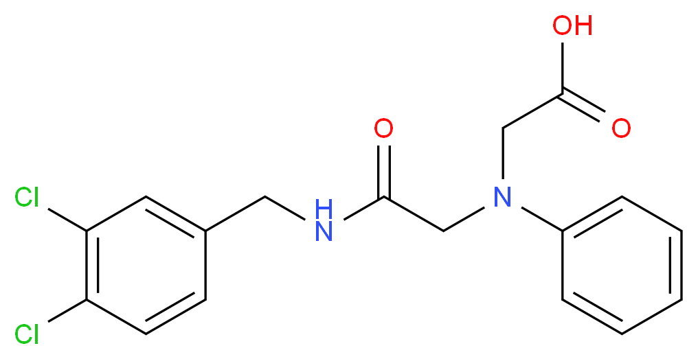 [{2-[(3,4-Dichlorobenzyl)amino]-2-oxoethyl}(phenyl)amino]acetic acid_分子结构_CAS_1142205-20-6)