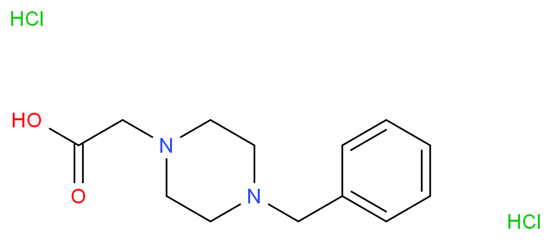 2-(4-benzylpiperazin-1-yl)acetic acid dihydrochloride_分子结构_CAS_)