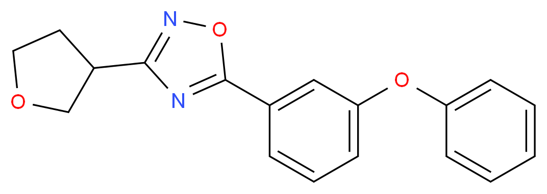 5-(3-phenoxyphenyl)-3-(tetrahydrofuran-3-yl)-1,2,4-oxadiazole_分子结构_CAS_)