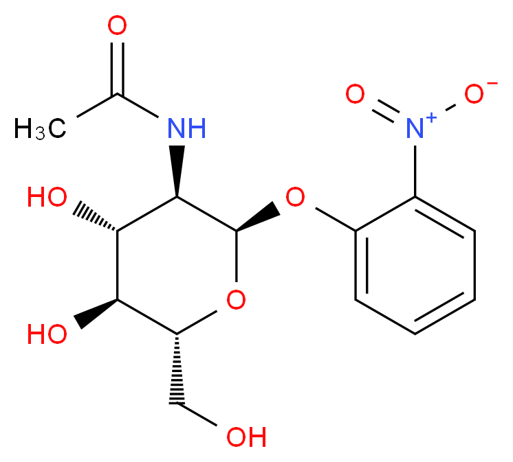 o-Nitrophenyl 2-Acetamido-2-deoxy-α-D-glucopyranoside_分子结构_CAS_10139-01-2)