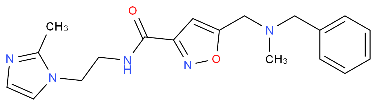 5-{[benzyl(methyl)amino]methyl}-N-[2-(2-methyl-1H-imidazol-1-yl)ethyl]isoxazole-3-carboxamide_分子结构_CAS_)