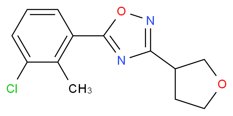 5-(3-chloro-2-methylphenyl)-3-(tetrahydrofuran-3-yl)-1,2,4-oxadiazole_分子结构_CAS_)