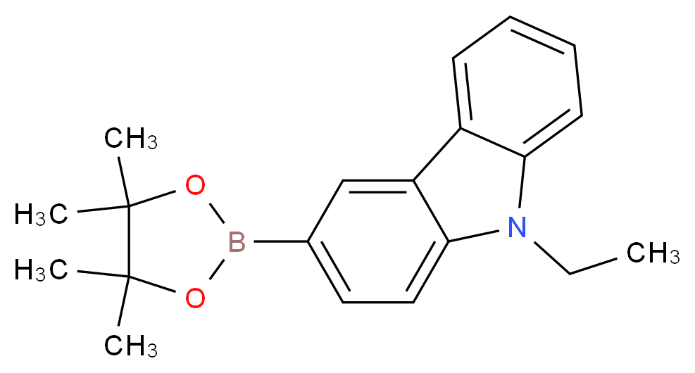 9-ethyl-3-(tetramethyl-1,3,2-dioxaborolan-2-yl)-9H-carbazole_分子结构_CAS_1020657-86-6