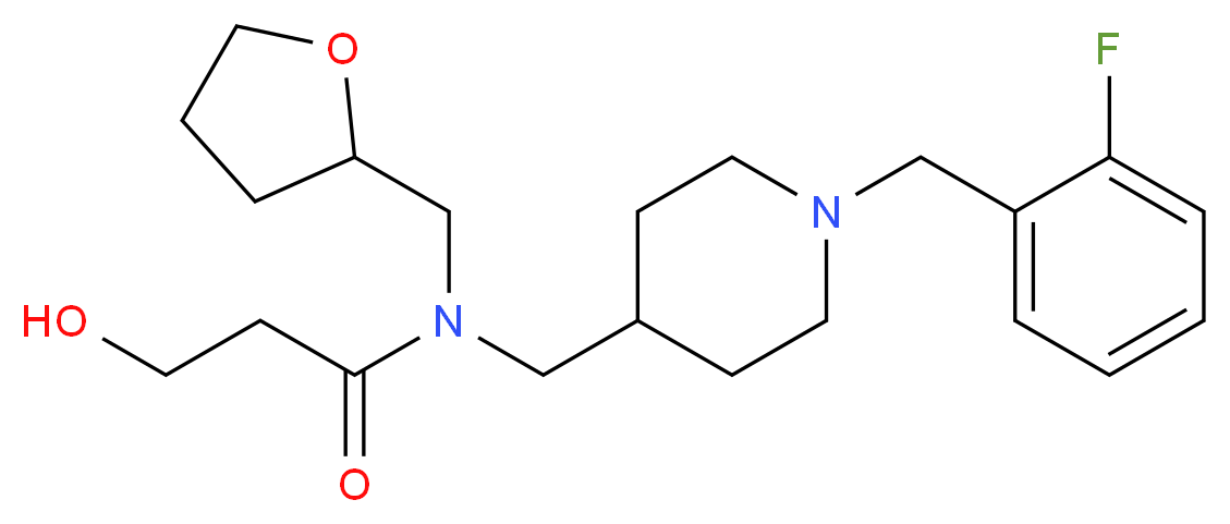 N-{[1-(2-fluorobenzyl)piperidin-4-yl]methyl}-3-hydroxy-N-(tetrahydrofuran-2-ylmethyl)propanamide_分子结构_CAS_)