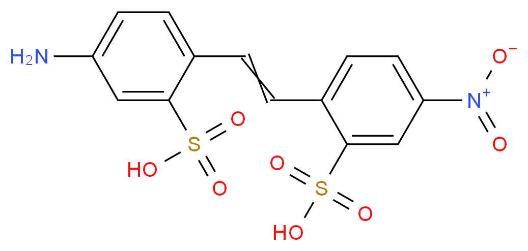 5-amino-2-[2-(4-nitro-2-sulfophenyl)ethenyl]benzene-1-sulfonic acid_分子结构_CAS_119-72-2