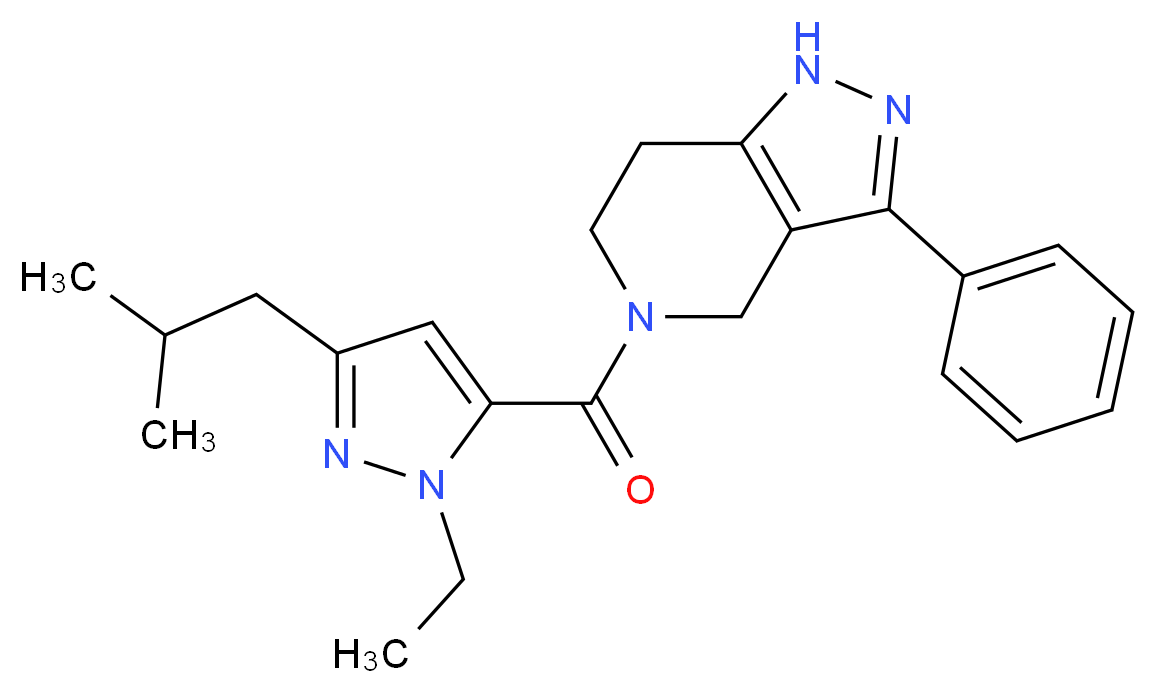 5-[(1-ethyl-3-isobutyl-1H-pyrazol-5-yl)carbonyl]-3-phenyl-4,5,6,7-tetrahydro-1H-pyrazolo[4,3-c]pyridine_分子结构_CAS_)