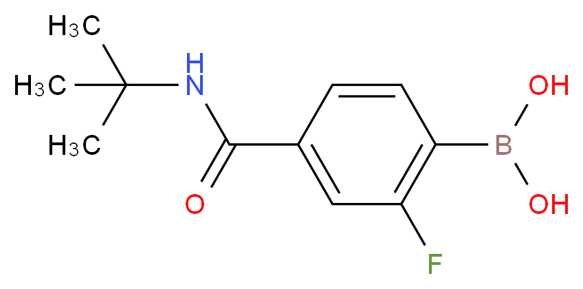 4-tert-Butylcarbamoyl-2-fluorobenzeneboronic acid_分子结构_CAS_874289-35-7)