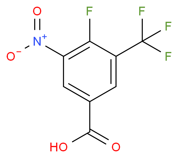 4-fluoro-3-nitro-5-(trifluoromethyl)benzoic acid_分子结构_CAS_878572-17-9